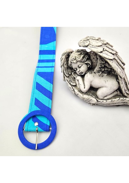 Mavi Halka Tokalı Hafif Hesaplı Kadın Pantolon Kemeri, Ceket Kemeri, Elbise Kemeri, Gömlek Kemeri