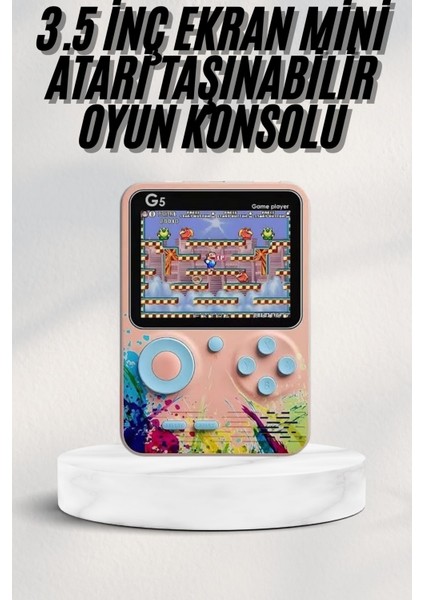 Techmrt 3 Inç Ekran 500 Oyunlu Game Box Mini Taşınabilir Oyun Konsolu