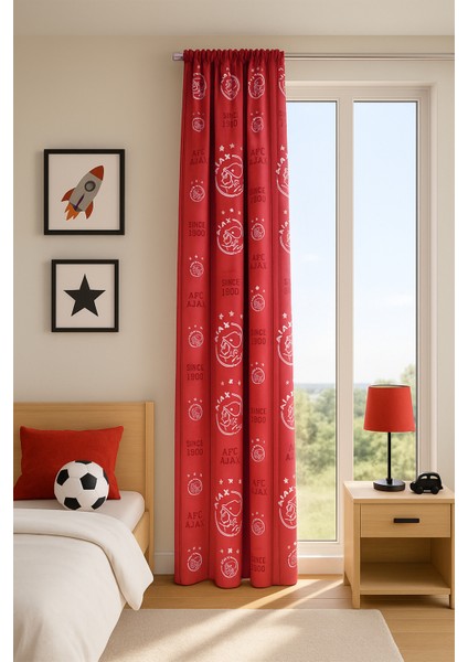 Çocuk Fon Perde Kırmızı V1 150X260