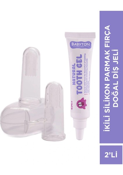 Set Ikili Silikon Parmak Fırça - Doğal Diş Jeli
