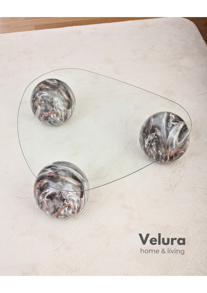 Modern Orta Sehpa & Küre Sehpa & Top Sehpa & Şeffaf Üçgen Cam & Dune fiyatları