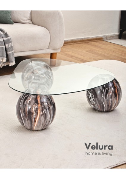 Modern Orta Sehpa & Küre Sehpa & Top Sehpa & Şeffaf Üçgen Cam & Dune fırsatları