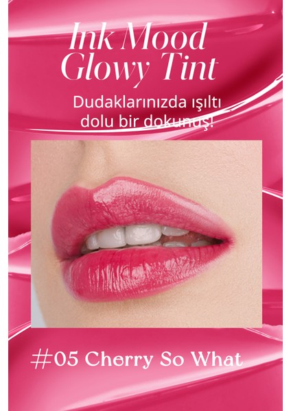 Kalıcı, Pigmentli, Parlak Bitişli Tint PERIPERA Ink Mood Glowy Tint (05 Cherry So What)