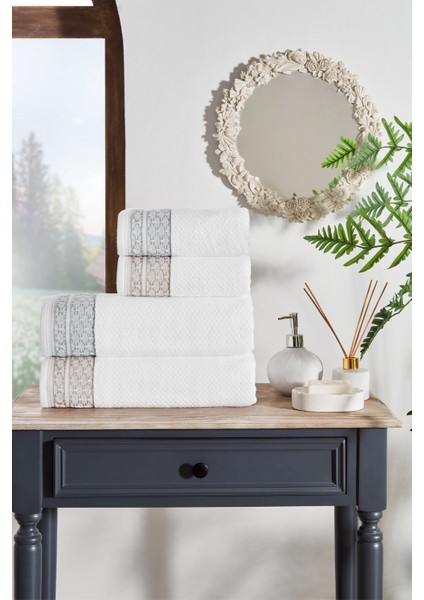 Strap Bej-Grı Best Set Hamam Takımı