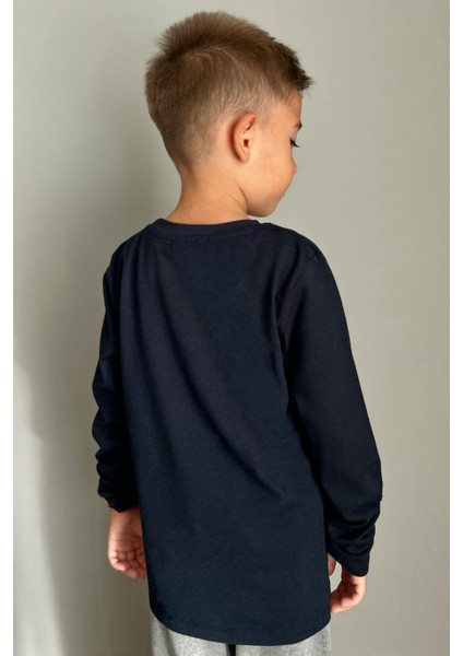 Erkek Çocuk Uzun Kollu Tişört Basic 5-14 Yaş, Lacivert indirimleri