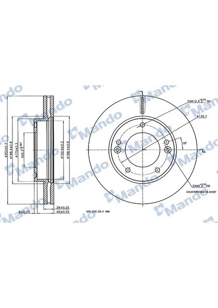 MBC030270 Fren Diski On 517123E500 (2 Adet Fiyatıdır)