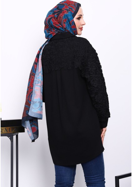 Siyah Taş İşlemeli Düğmeli Tunik fırsatları