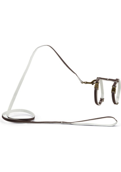 Techmrt Beeztees Dbl Kedi Göğüs Tasması ve Gezdirme Kayışı, 130CM, Kahverengi, 27-45CM