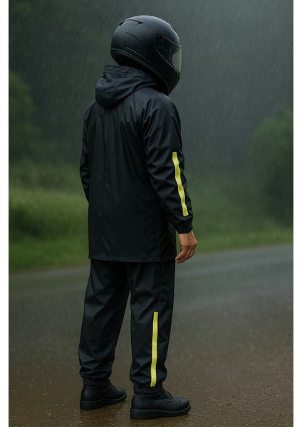 Motosiklet Su Geçirmez Reflektörlü Kurye Motorcu Yağmurluk Ekstra Dayanıklı indirimleri