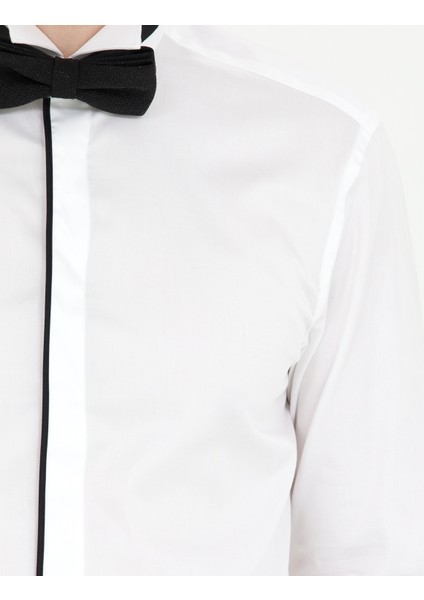Erkek Beyaz Slim Fit Smokin Gömlek 50268195-VR013