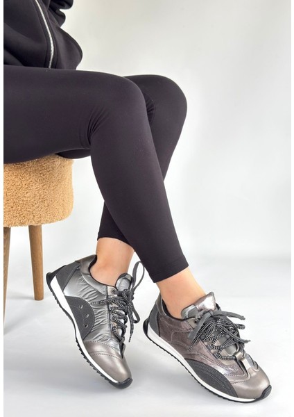 Ranu Platin Cilt Paraşüt Detaylı Bağcıklı Spor Ayakkabı modelleri