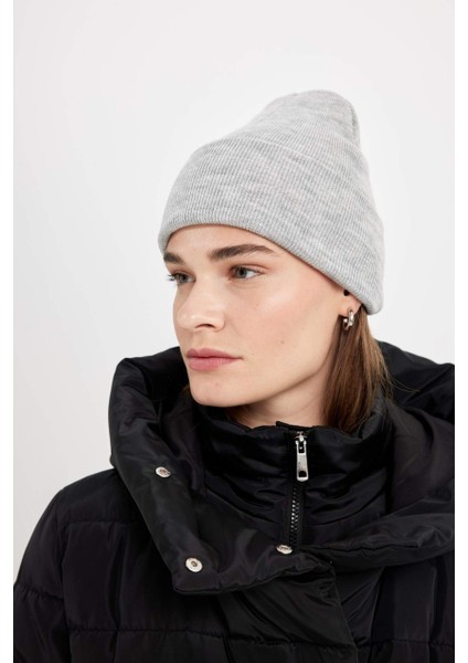 Katlamalı Basic Tiriko Bayan Beresi Gri Bere modelleri