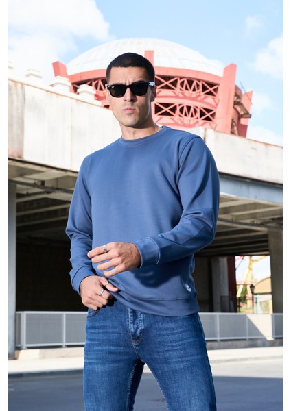 Rahat/normal Kesim Yumuşak Modal Karışımlı Erkek Sweatshirt - R2636