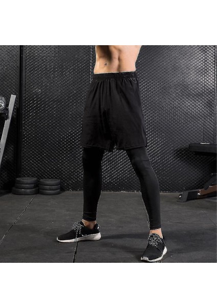 2'si Bir Arada-Futbol Tayt Şort-Birleşik Tayt Şort Siyah-Fitness Tayt Şort-Koşu & Egzersiz Tay fiyatları