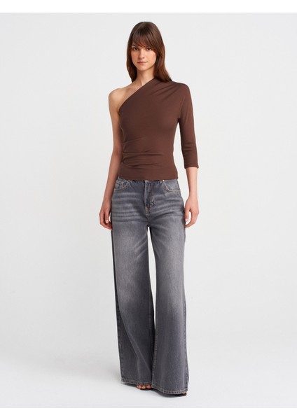 Pile Detaylı Tek Kol Bluz modelleri