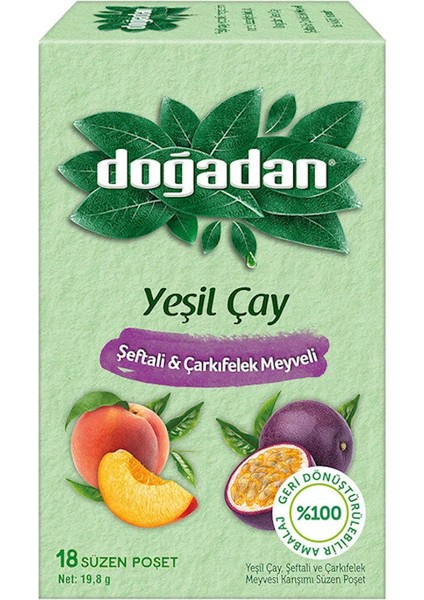 Tropik Tatlar ve Şeftali & Çarkıfelek Meyveli Poşet Yeşil Çay 18'li x 4 Adet modelleri