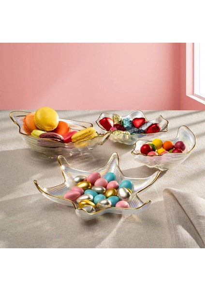 Deniz 4 Parça Cam Sunum Seti