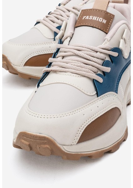 Bağcılklı Kadın Spor Ayakkabı Bej Petrol Taba modelleri