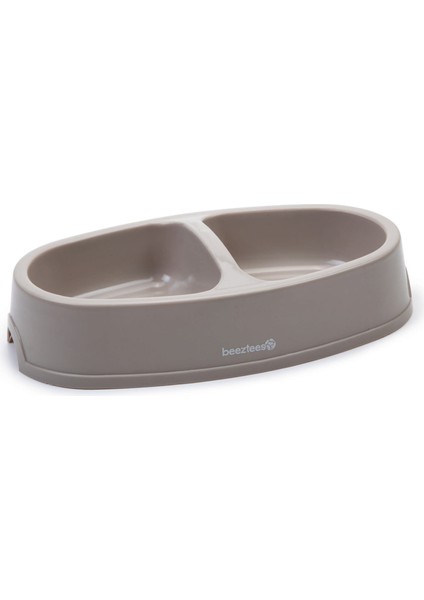 Techmrt Beeztees Ikili Mama ve Su Kabı, Plastik, Bej, 27X16,5X6CM, 2X400ML