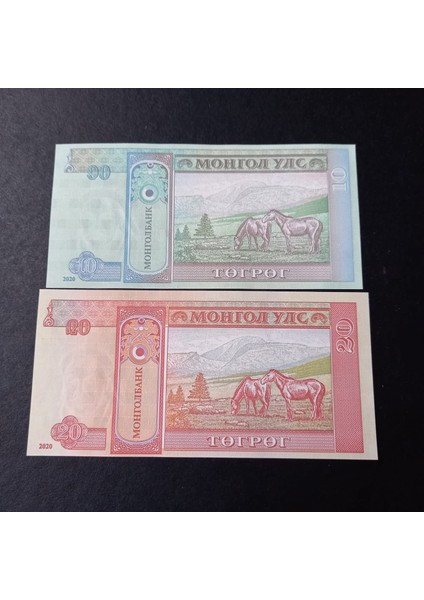 Escoines 3996368F804EF75B5E 2020 Moğolistan 10 / 20 Tugrik takım Çil fiyatları