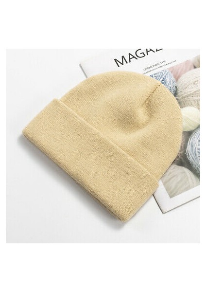 Katlamalı Basic Tiriko Bayan Beresi Bej Bere