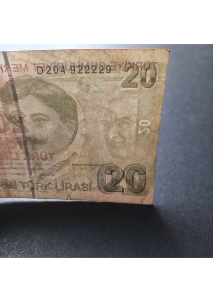 Escoines 3996368F6BF0B64214 9.emisyon 20TÜRK-LIRASI Güzel Numara D204 922229 modelleri