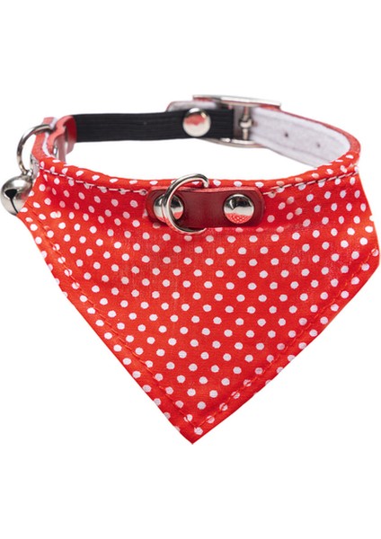 Techmrt Beeztees Kedi Boyun Tasması, Bandanalı, Zilli, Kırmızı, 24-29CM