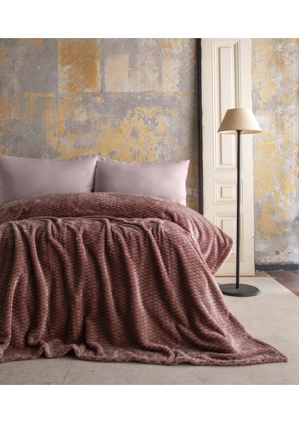 Tek Kişilik Trusty Pembe Jakar Desen Battaniye 160X220 cm