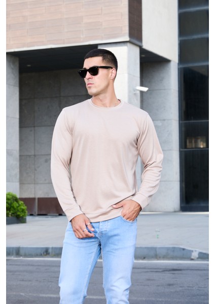 Rahat/normal Kesim Yumuşak Modal Karışımlı Erkek Sweatshirt - R2636 fiyatları