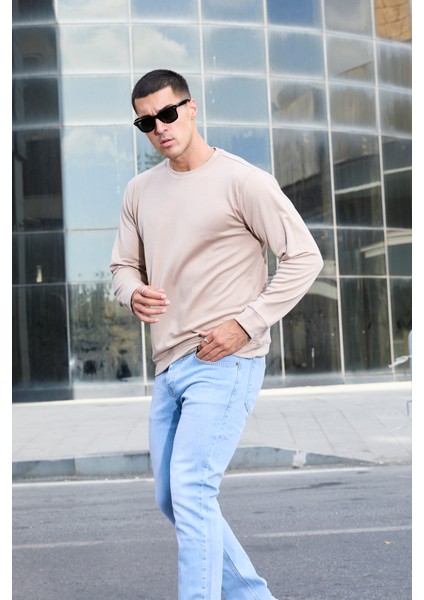 Rahat/normal Kesim Yumuşak Modal Karışımlı Erkek Sweatshirt - R2636 fırsatları