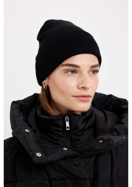 Katlamalı Basic Tiriko Bayan Beresi Siyah Bere modelleri