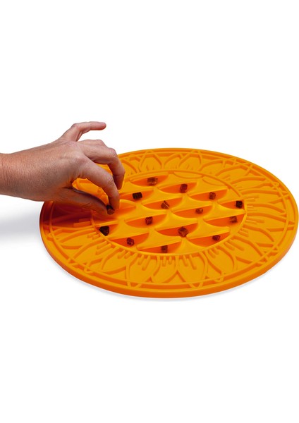 Techmrt Beeztees Yavru Köpek Mama Yeme Oyuncağı, Daire Şeklinde, Silikon, Turuncu, 30CM
