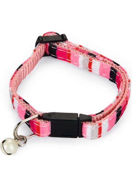 Techmrt Beeztees Yavru Kedi Boyun Tasması, Zilli, Pembe, 16-32CM