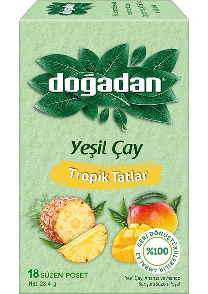 Tropik Tatlar ve Şeftali & Çarkıfelek Meyveli Poşet Yeşil Çay 18'li x 6 Adet fiyatları