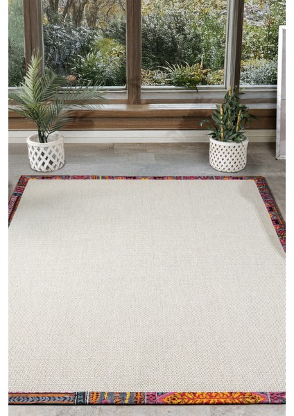 Bombay Krem Halı Multi Bordürlü Kolay Temizlenen Hasır Dokulu Sisal Halı 664 fiyatları