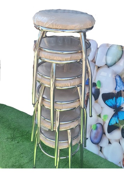 6'lı Tabure Krom Ayaklı