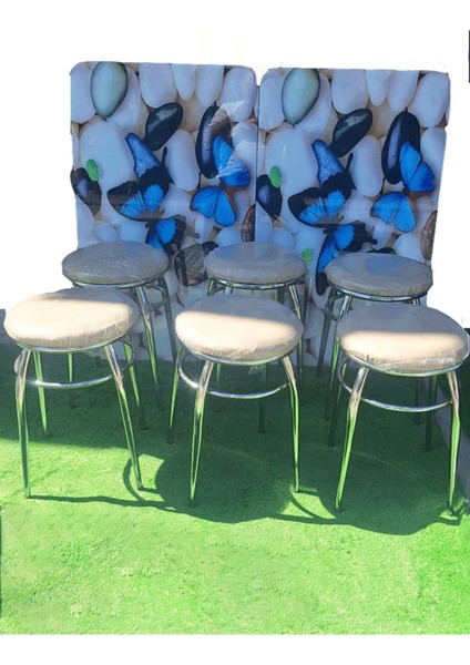 6'lı Tabure Krom Ayaklı modelleri