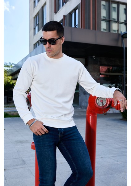 Rahat/normal Kesim Yumuşak Modal Karışımlı Erkek Sweatshirt - R2636