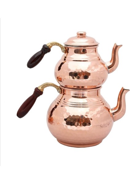 Bakır Büyük Boy El Dövme Çaydanlık