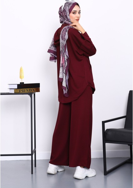 Mürdüm Önü Kısa Arkası Uzun Tunik Pantolonlu Takım fırsatları