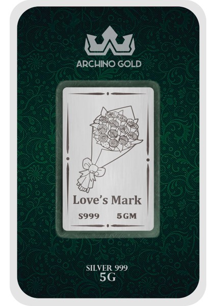 Hediyeye Özel 5 Gram Aşk ve Çiçek Motifleri ile Büyüleyici Tasarıma Sahip 999 Ayar Gümüş KÜLÇESI-688