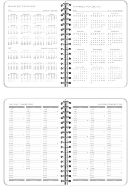 Spiralli Sert Kapak 2026 Günlük Ajanda A5 indirimleri