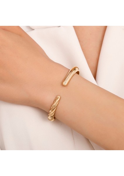 Tasarım Altın Kelepçe - 14K