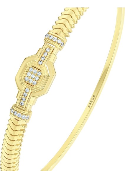 Altın Tasarım Kelepçe - 14K