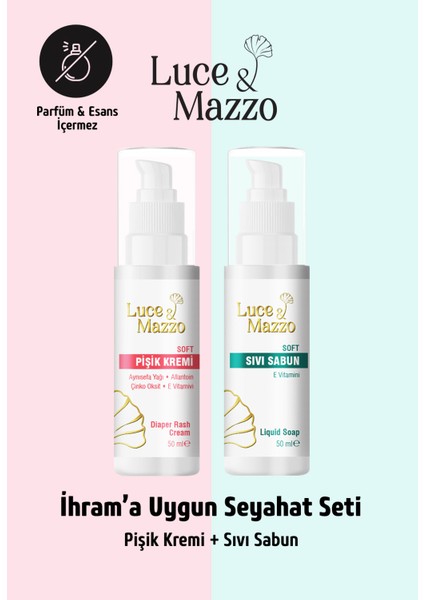 Kokusuz Ihrama Uygun Seyahat Seti Sıvı Sabun, Pişik Kremi