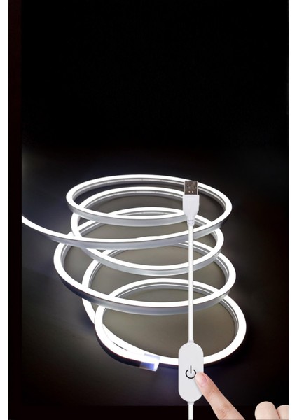 5V USB Neon LED Şerit 5 Metre Beyaz | Silikonlu Su Geçirmez Esnek Aydınlatma fiyatları