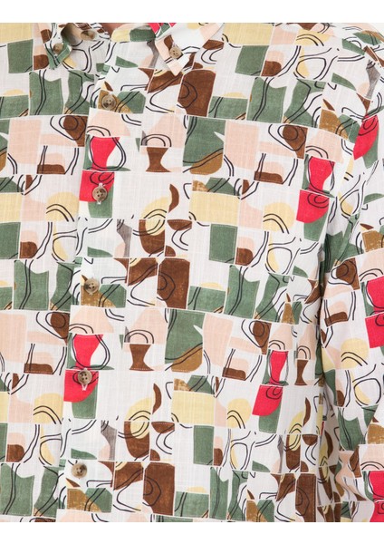 Erkek Haki Regular Fit Uzun Kollu Gömlek 50265034-VR027