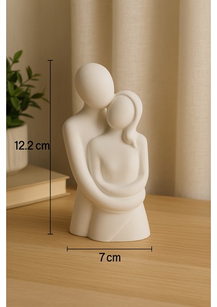 Sevgi ve Bağlılık Figürü – El Yapımı Soyut Heykel 12.2X7 | Minimalist Dekor modelleri