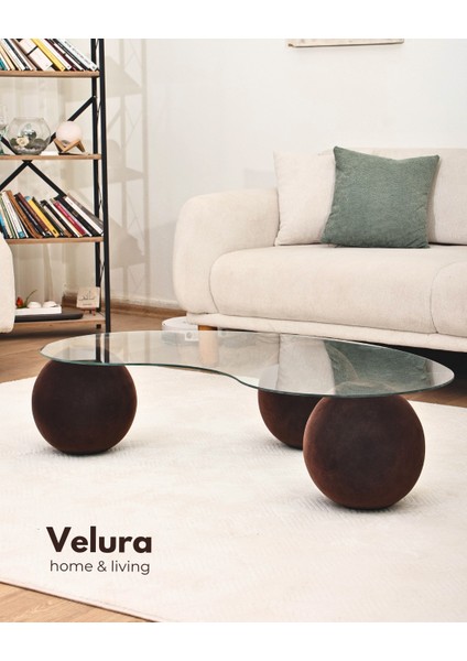 Modern Orta Sehpa & Küre Sehpa & Top Sehpa & Şeffaf Fasulye Cam & Flok (Kadifemsi Top Sehpa) modelleri