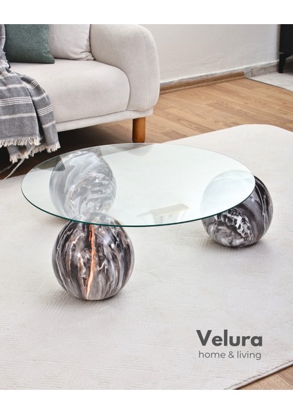 Modern Orta Sehpa & Küre Sehpa & Top Sehpa & Şeffaf Yuvarlak Cam & Dune fiyatları